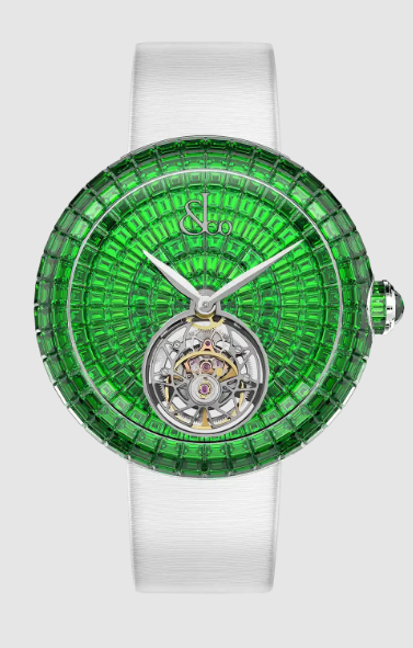 Review Jacob & Co brilliant flying tourbillon TSAVORITES (WHITE GOLD) BT546.30.AA.AA.A Replica watch